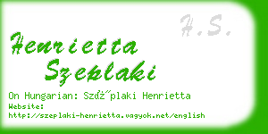 henrietta szeplaki business card